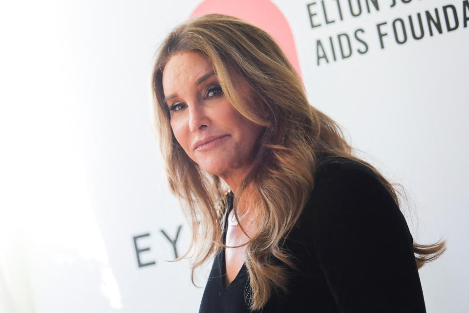 Caitlyn Jenner attends the Elton John Aids Foundation Academy Awards party, March 2022. (Reuters)