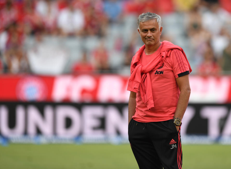 Jose Mourinho has had a rough, complaint-filled summer at Manchester United ahead of the 2018-19 Premier League season. (Getty)
