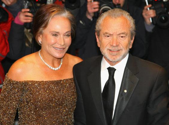 Sir Alan Sugar and his wife arrive at the Cystic Fibrosis Liv Charity Event at the Dorchester Hotel on January 31, 2008 in London, England. (Getty Images)