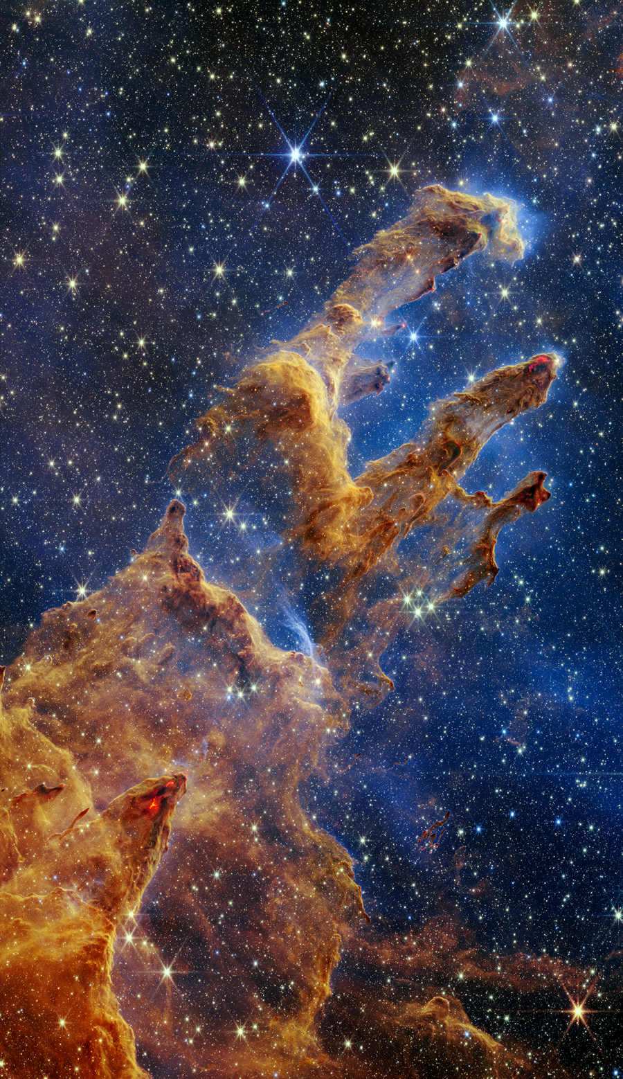 The Pillars of Creation imaged by the James Webb Space Telescope