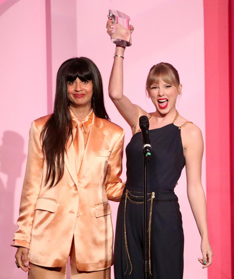 Woman of the Decade: Swift was presented with the prize by British actress Jameela Jamil (Rich Fury/Getty Images for Billboard)