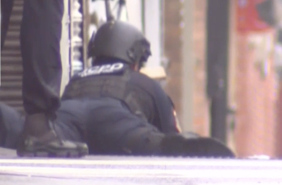 An officer during the operation on Tuesday (local time). Source: NBC