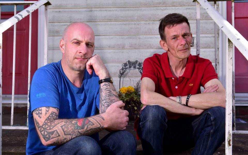 Mark Phillips, left, and his brother in-law, Gareth Deacon-Walker discovered the family puppy drowned after a break-in at the home - Credit: Nick Butcher/Archant 