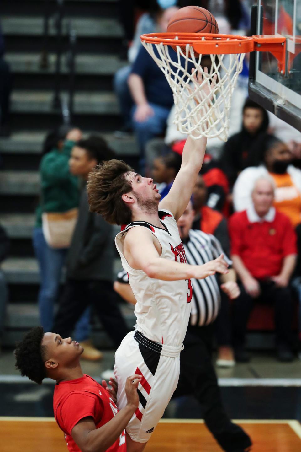 PRP's Keith Robinson (32) shoots against Butler during the 6th Region quarterfinals at the PRP High gymnasium in Louisville, Ky. on Mar. 1, 2022.  PRP won 79-45.