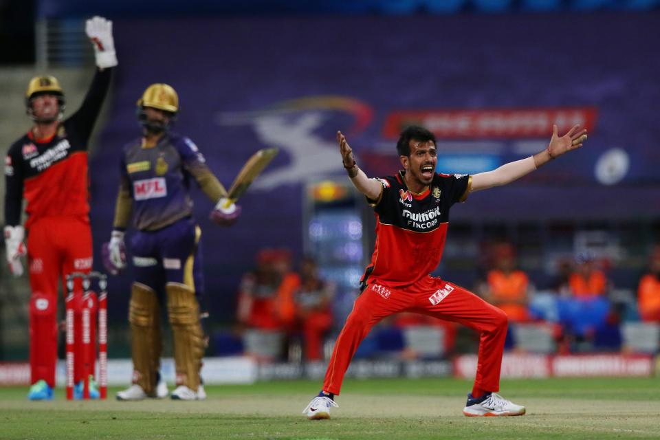 Virat Kohli introduced spin in the ninth over and Yuzvendra Chahal trapped Karthik lbw for a 14-ball 4.