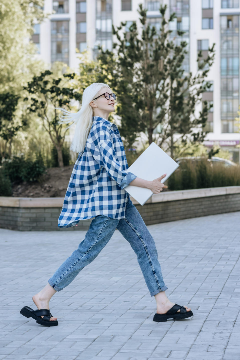 A woman walking