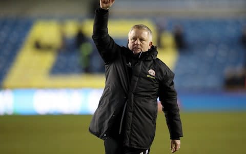 Chris Wilder celebrates victory at the Den - Credit: Getty Images