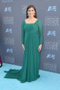 <p>Green is a great hue for Mayim Bialik, but we’re not 100% sold on this particular silhouette for her. Still, the hair and makeup were flawless so werque anyway!</p>