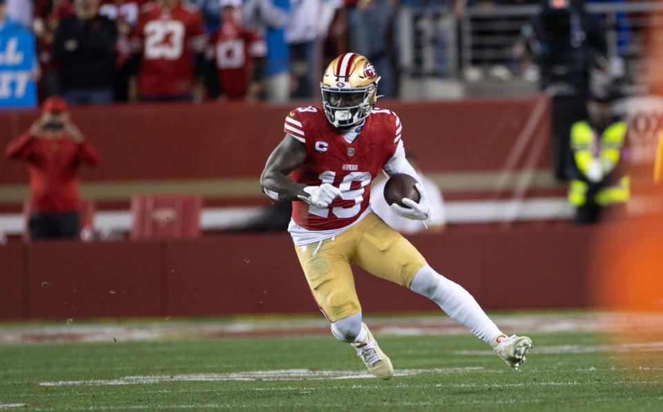 The 49ers' record with Deebo Samuel playing a majority of the snaps indicates they're a much better team when he's on the field. (Photo by Michael Zagaris/San Francisco 49ers/Getty Images)