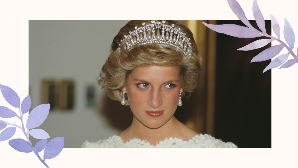  Princess Diana quotes - Diana looking with her pearl tiara . 