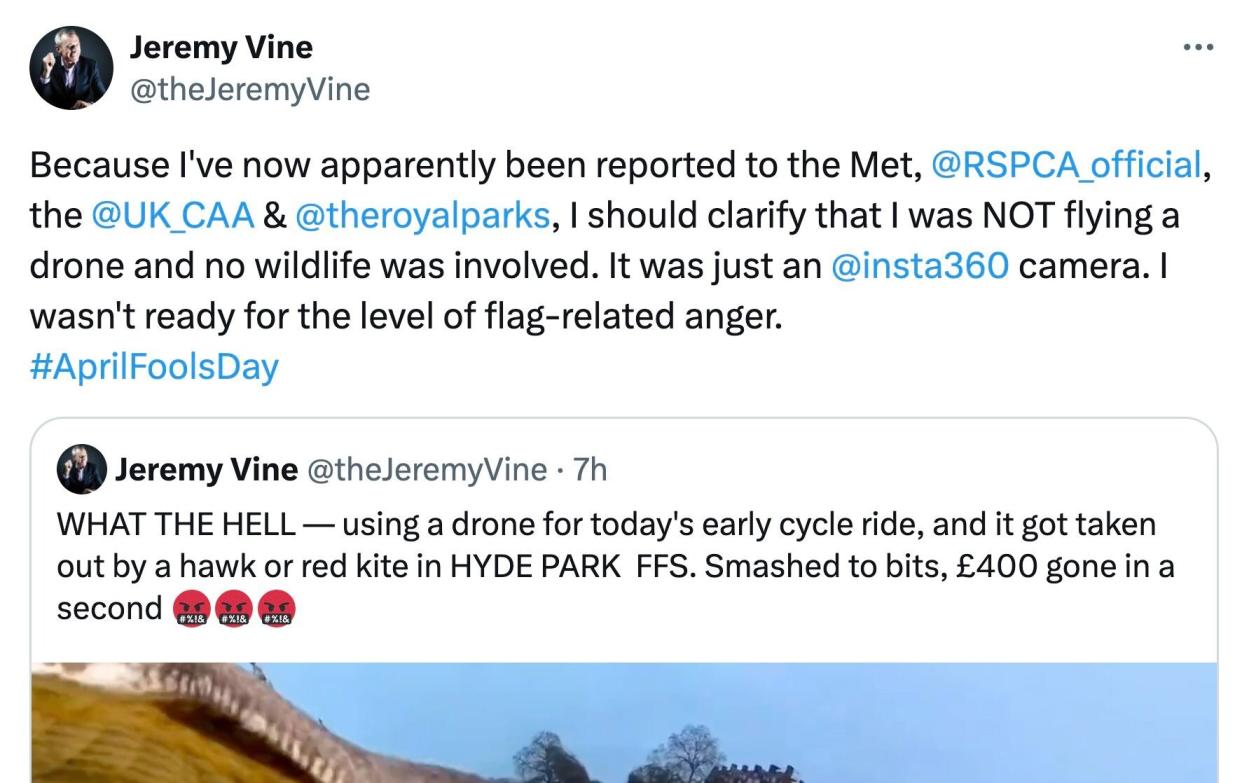 A screen grab of Jeremy Vine's posts on X, formerly Twitter