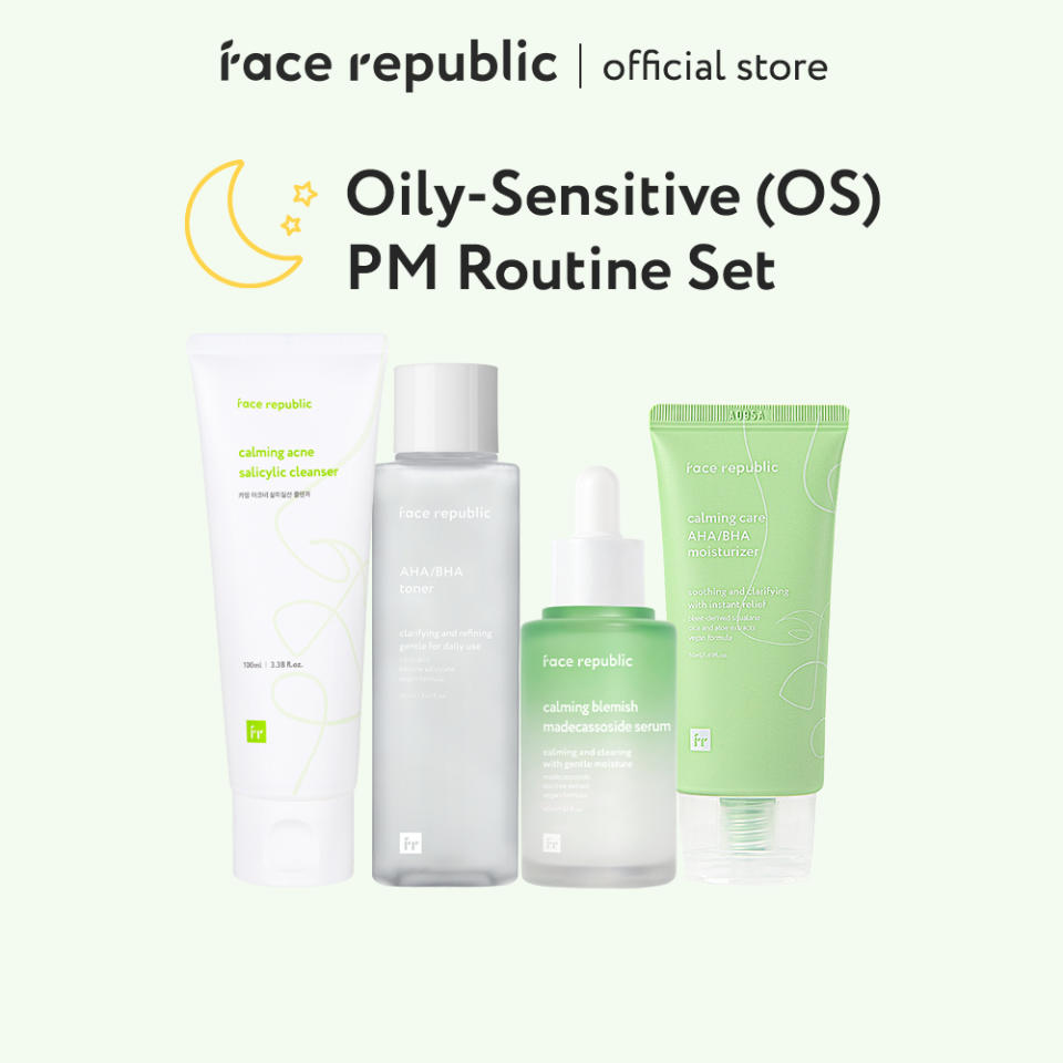 Face Republic Oily Sensitive (OS) Routine Set [Acne, Pimples]. (Photo: Shopee SG)