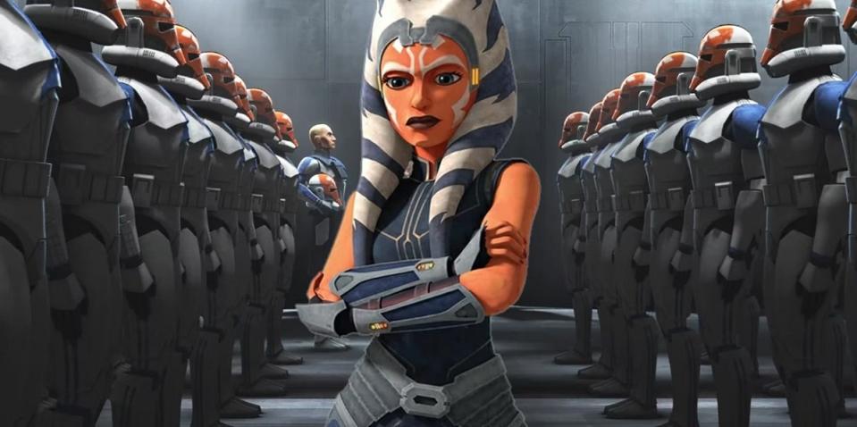 Ahsoka Tano and her troops in the final episodes of The Clone Wars. 