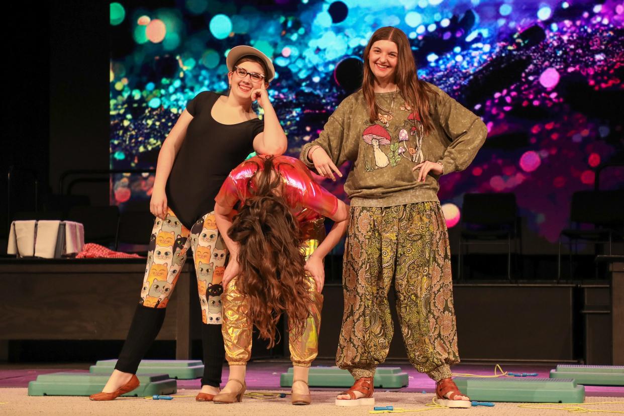 "The Bliss Effect," is an original script being performed by Mt. Juliet Christian Academy drama students. Left-to-right are: Abigail Whicker, Sage Pollard and Chandler Meacham.