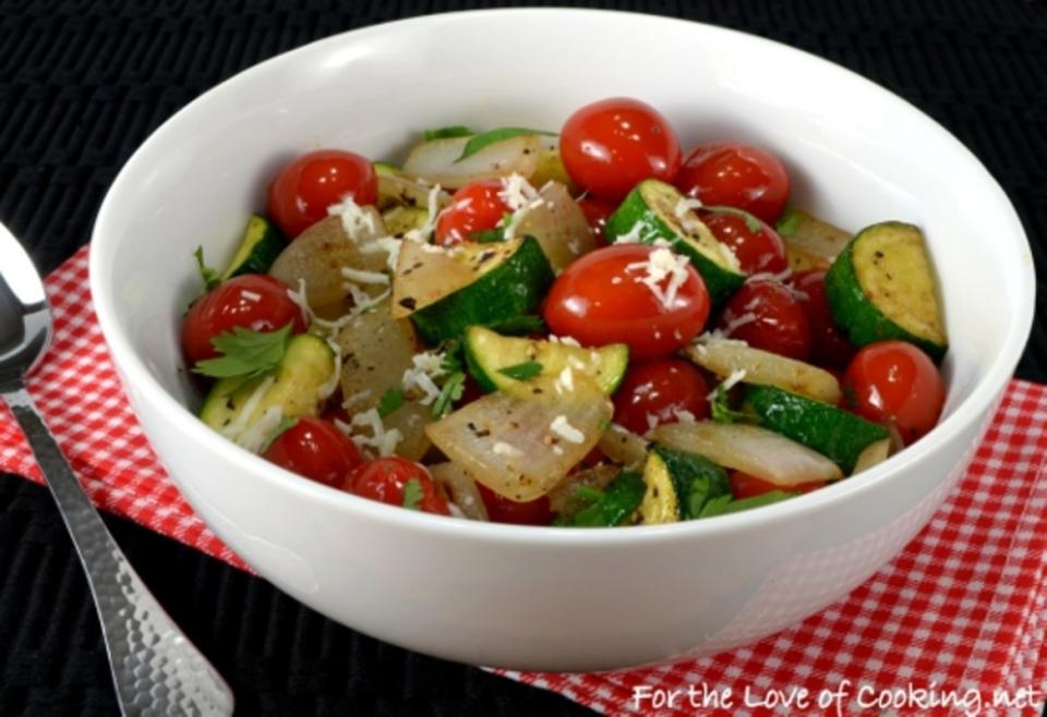 <p>For the Love of Cooking</p><p>The secret to better tomatoes and zucchini? Cotija cheese and cilantro.</p><p><strong>Get the recipe: <a href="http://www.fortheloveofcooking.net/2015/05/zucchini-and-tomato-saute-with-cotija-cheese-and-cilantro.html" rel="nofollow noopener" target="_blank" data-ylk="slk:Zucchini and Tomato Sauté with Cotija Cheese and Cilantro;elm:context_link;itc:0;sec:content-canvas" class="link ">Zucchini and Tomato Sauté with Cotija Cheese and Cilantro</a></strong></p>