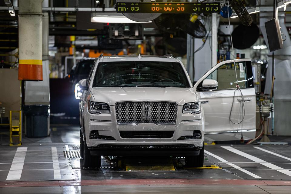 A Lincoln Navigator on the line at the Ford Truck Plant on Chamberlain Ln. in Louisville, Ky. May 24, 2023