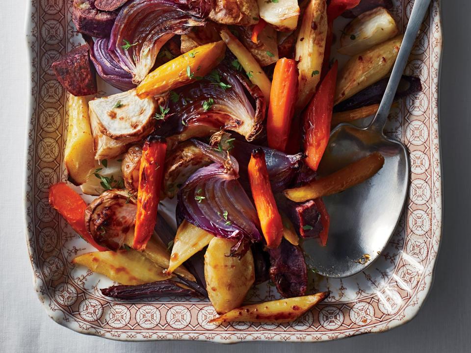 Roasted Root Vegetables With Balsamic-Maple Glaze