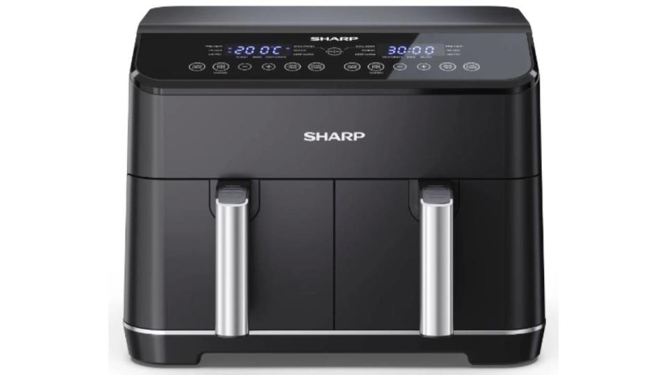 Sharp Dual Drawer Air Fryer AF-GD82AE on a white background