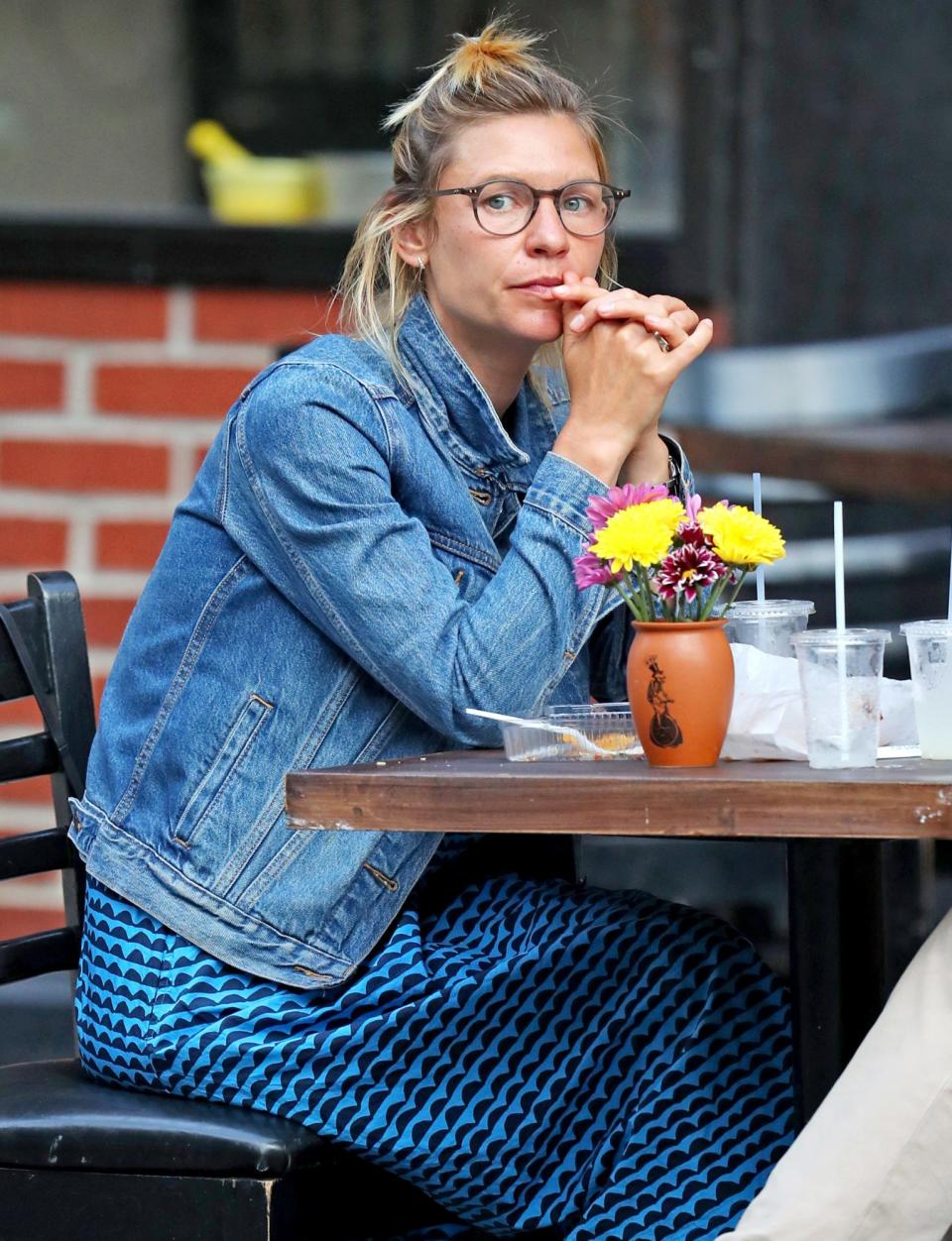 <p>Claire Danes and husband Hugh Dancy (not pictured) grab tacos together in New York City on Wednesday.</p>