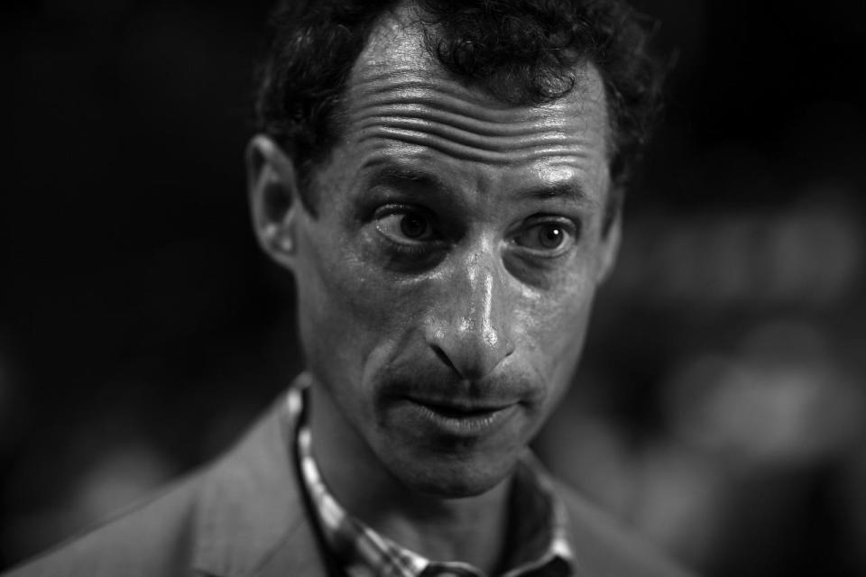 <p>Former congressman Anthony Weiner responds during an interview prior to the start of events, Tuesday, July 26, 2016, in Philadelphia, PA. (Photo: Khue Bui for Yahoo News) </p>