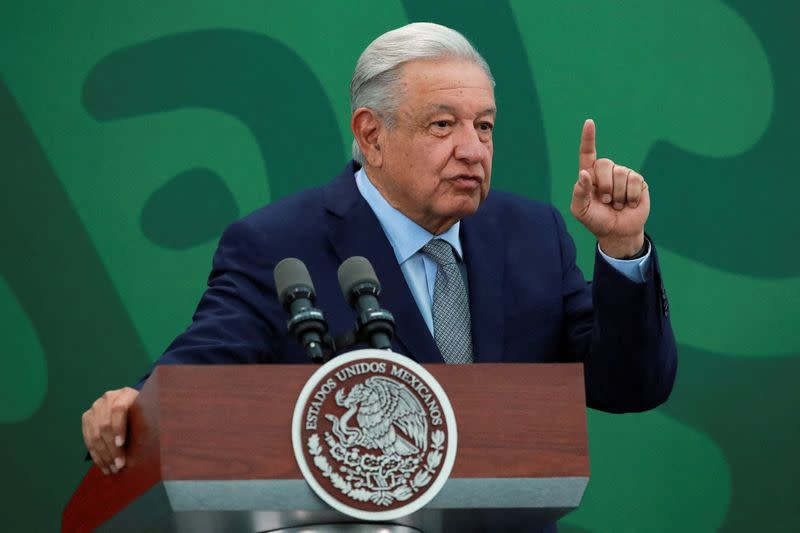 FILE PHOTO: Mexico's President Andres Manuel Lopez Obrador attends a news conference in Mexico City