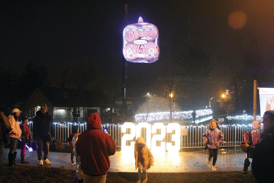 The weather was not good for the inaugural Martin's Potato Roll Drop in Chambersburg to ring in 2023.