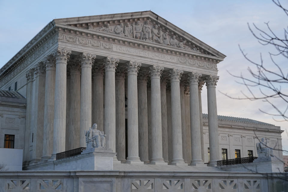 FILE - The Supreme Court building is seen on Capitol Hill in Washington, Jan. 10, 2023. Confidence in the Supreme Court sank to its lowest point in at least 50 years in 2022, in the wake of the Dobbs decision that led to state bans and other restrictions on abortion. That's according to the General Social Survey, a long-running and widely respected survey conducted by NORC at the University of Chicago that has been measuring confidence in the court since 1973, the same year that Roe v. Wade legalized abortion nationwide. (AP Photo/Patrick Semansky, File)