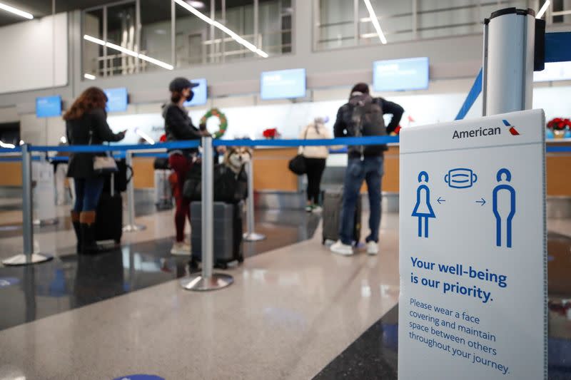 Travelers at O'Hare International Airport ahead of the Thanksgiving holiday in Chicago