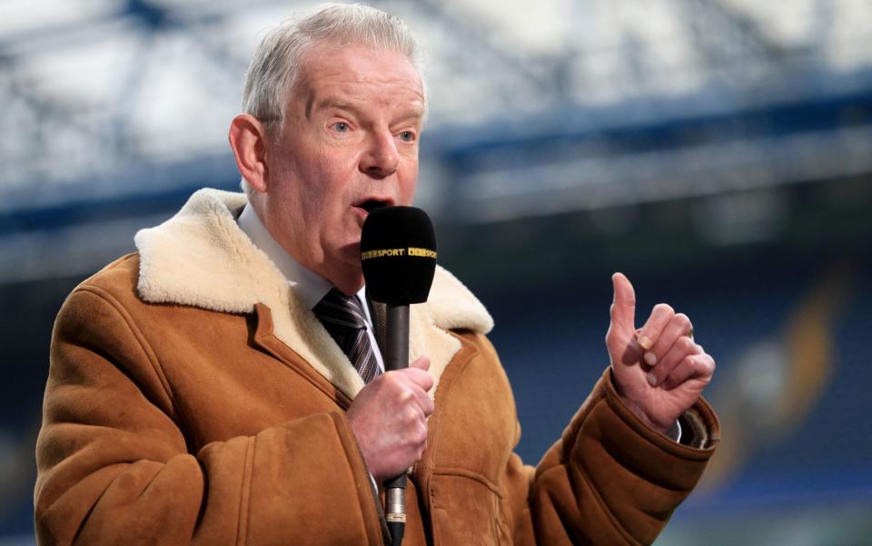 John Motson in his sheepskin coat – John Motson, the voice of BBC football commentary, dies aged 77 - Adam Davy/PA