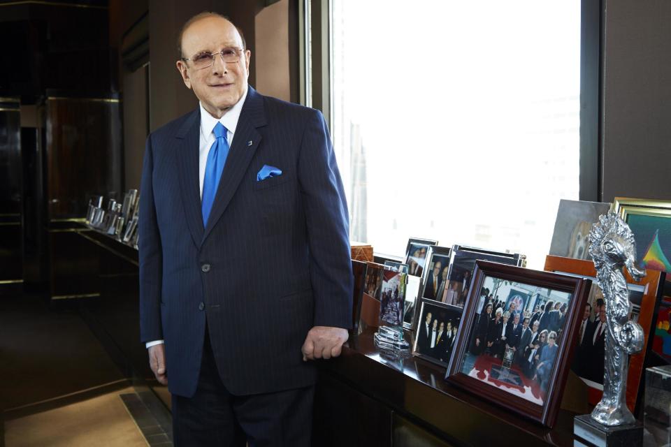 This Feb. 18, 2013 photo shows Sony Music Entertainment's Chief Creative Officer and famous hitmaker Clive Davis posing for a portrait in New York. Davis' autobiography, “The Soundtrack of My Life” . The 551-page book features behind-the-scene stories of Davis' work with top acts from Bruce Springsteen to Aretha Franklin to Whitney Houston. (Photo by Dan Hallman/Invision/AP)