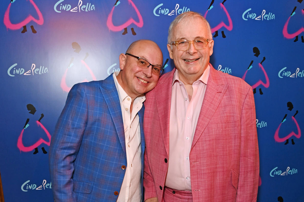 LONDON, ENGLAND - AUGUST 18:   Neil Sinclair and Christopher Biggins attend the press night performance of 