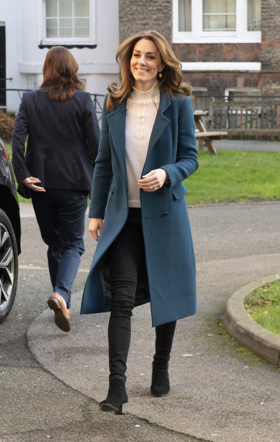 Catherine, Duchess of Cambridge, visits LEYF Stockwell Gardens Nursery &amp; Pre-School in London on Jan. 29.