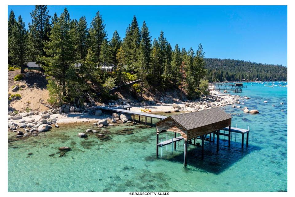 The Rubicon Bay home has 660 feet of private shoreline.