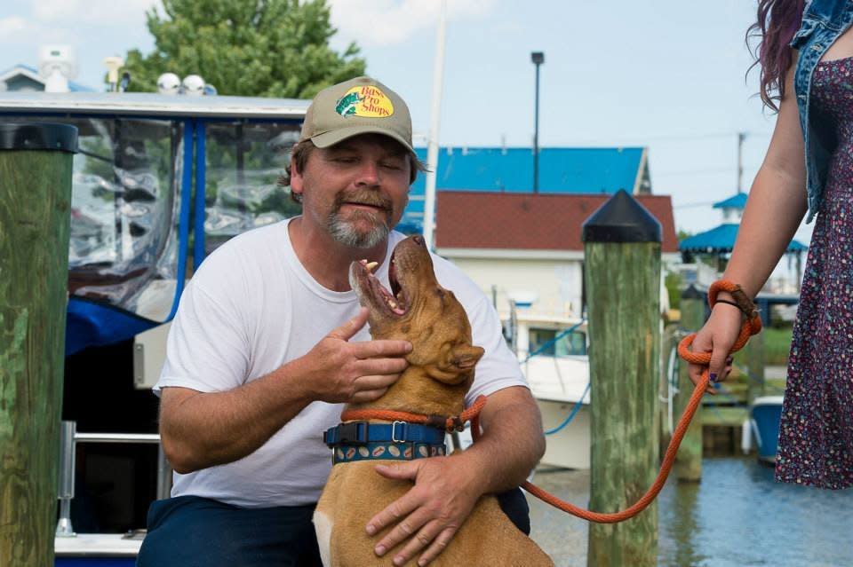 Daddy came to Humane Society Calvert County from another shelter and quickly made himself at home. He loves playing with other dogs and is happy going on daily walks (he's terrific on the leash). He is also quite fond of cuddle time.  Find out more from <a href="https://www.facebook.com/pages/Humane-Society-of-Calvert-County/79401643939?fref=ts">Humane Society Calvert County</a>, in Maryland.