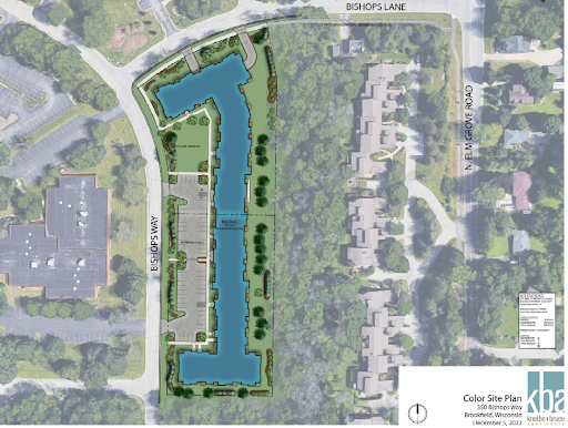 Site plans for the Flats at Bishops Woods provided by Knothe & Bruce Architects were approved by the Brookfield Common Council on Jan. 17.