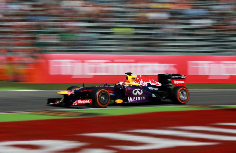 Red Bull's Sebastian Vettel during qualifying day for the 2013 Italian Grand Prix at the Autodromo di Monza in Monza, Italy.