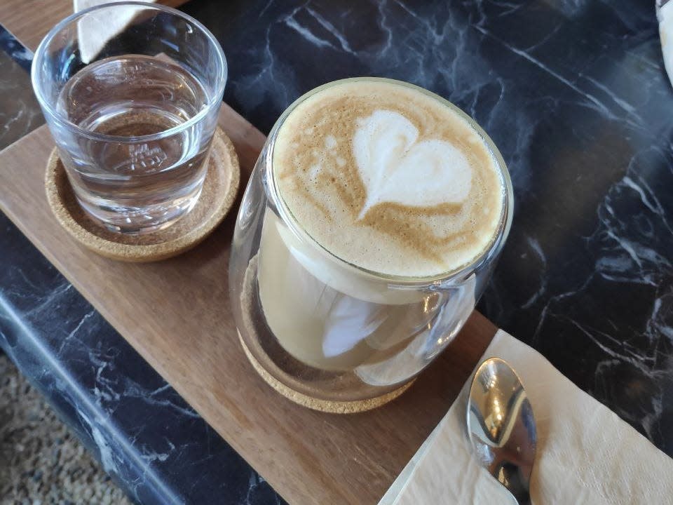 Lattes in a coffee shop in Australia