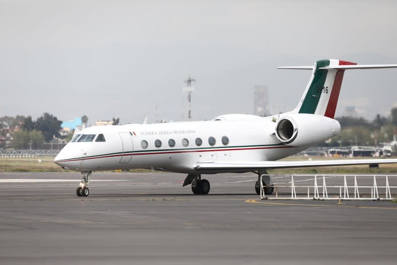 The aircraft carrying Bolivia's ousted president Evo Morales arrives after he was granted asylum, in Mexico City