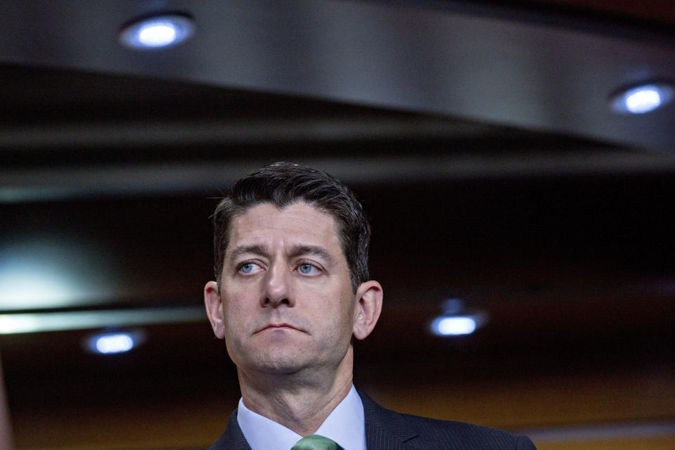 House Speaker Paul Ryan&nbsp;blamed the separation of immigrant families at the border on an unrelated court settlement rather than on the Trump administration. (Photo: Andrew Harrer/Bloomberg via Getty Images)
