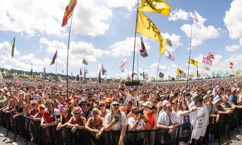 The crowd at Glastonbury on Saturday.