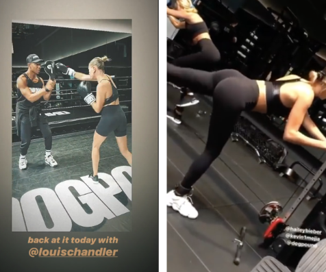 Hailey Bieber Did Pilates in the Flattering Leggings Style
