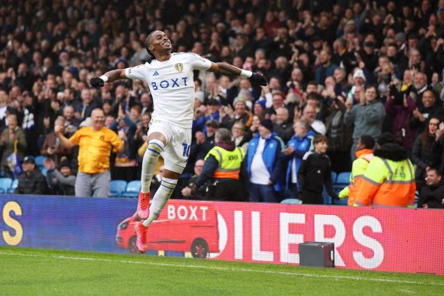 Georginio Rutter of Leeds United celebrates after scoring the team's  News Photo - Getty Images