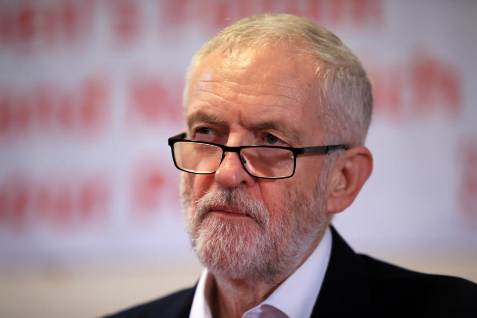 Labour Party leader Jeremy Corbyn at the Crosville Social Club in Crewe.