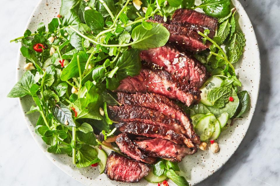 Steak with Watercress Salad and Chile-Lime Dressing