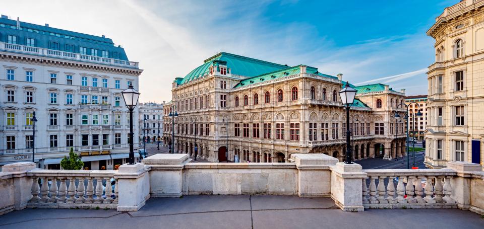 The Staatsoper (State Opera) from Albertina Terrace - Vienna, Austria