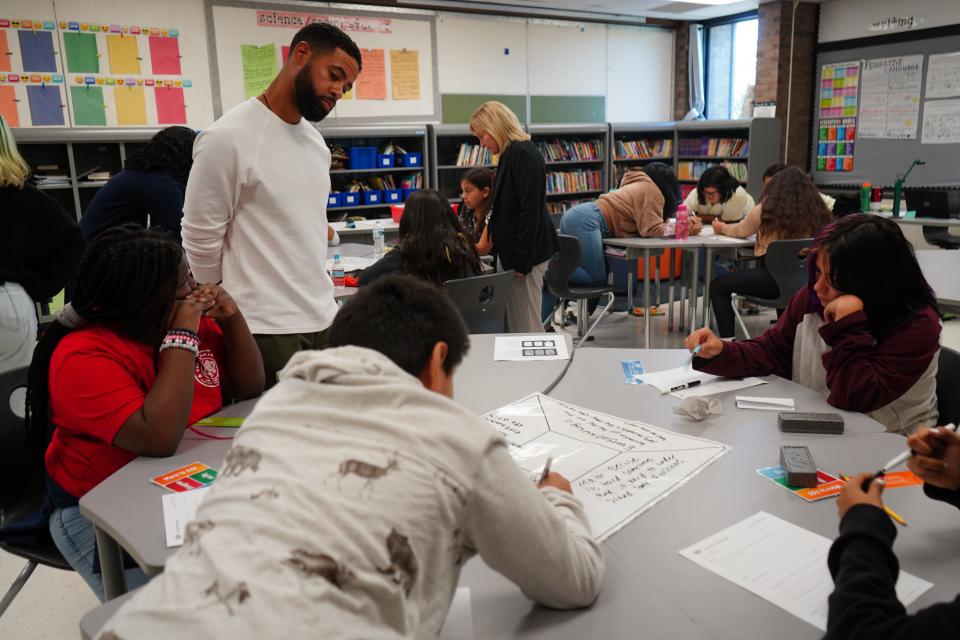 Multiple efforts in Illinois’ School District U-46, west of Chicago, are meant to manage student behavior. Crisis prevention training helps teachers maintain calm in their classrooms and a focus on improving instruction is expected to keep kids on task.