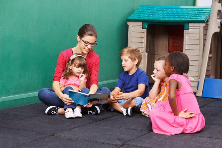 <span class="caption">Many nursery school workers are poorly paid.</span> <span class="attribution"><a class="link " href="https://www.shutterstock.com/download/success?src=fvwl9ZqhtzD2GWYDh37eMQ-1-68" rel="nofollow noopener" target="_blank" data-ylk="slk:Shutterstock;elm:context_link;itc:0;sec:content-canvas">Shutterstock</a></span>