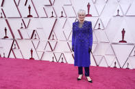 Glenn Close llega a los Oscar el domingo 25 de abril de 2021 en Union Station en Los Angeles. Close charló con The Associated Press sobre su récord de 8 nominaciones en los Oscar. (Foto Chris Pizzello/Invision/AP, archivo)