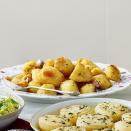 <p>We’ve kept our roasties more natural this year with just a hint of garlic and thyme running through them. Use olive oil if you want a veggie side.</p><p><strong>Recipe: <a href="https://www.goodhousekeeping.com/uk/christmas/christmas-recipes/a38567283/duck-fat-roast-potatoes/" rel="nofollow noopener" target="_blank" data-ylk="slk:Duck Fat Roast Potatoes" class="link rapid-noclick-resp">Duck Fat Roast Potatoes</a></strong></p>