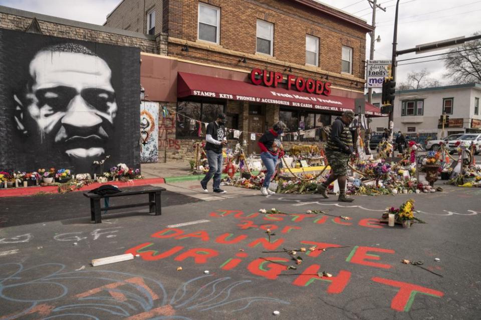 A memorial to George Floyd has a new addition commemorating Daunte Wright in Minneapolis.